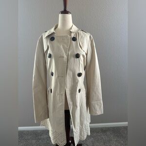 Apt. 9 Tan Double-Breasted Trench Coat